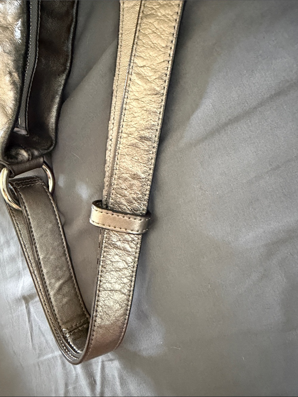 Coach Metallic Silver Chain Duffel Leather Shoulder Bag Y2K - Picture 6 of 8